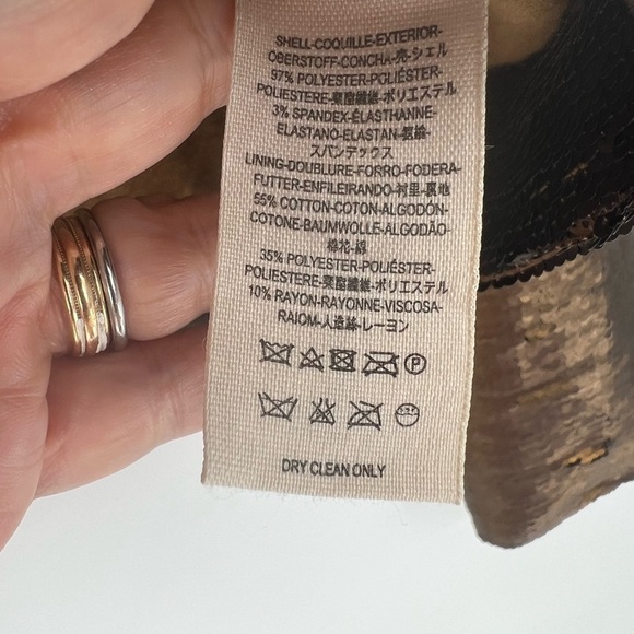 Free People Terracotta Bronze Sequined Hooded Jacket Size XS - Picture 8 of 10